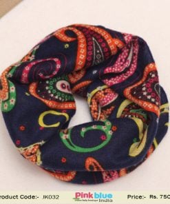 Shop Online Navy Blue Cowl for Toddler Baby Boys with Colorful Print
