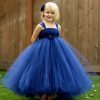 Wedding Birthday Wear Navy Blue Flower Girl Tutu Dress Buy