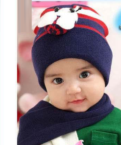 blue infant woolen cap