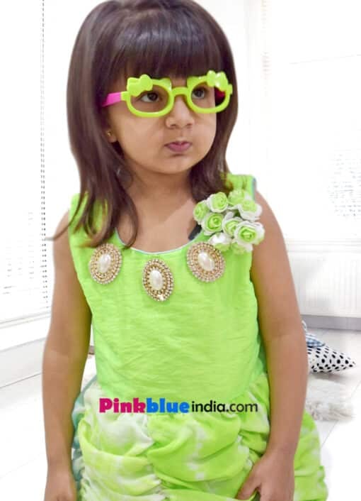 neon green kids dress