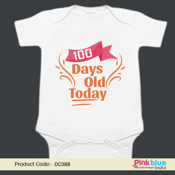 New Baby Personalized Infant Romper 100 Days old Today, Customize baby Romper