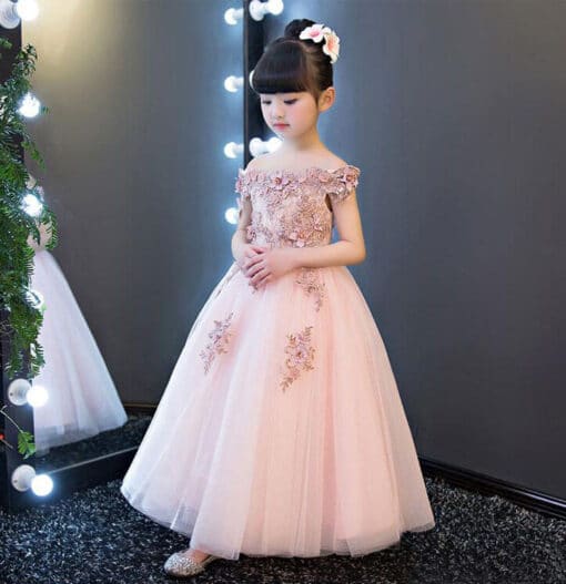 Lace Baby Girl Birthday Party Dress, Kids Wedding Dress