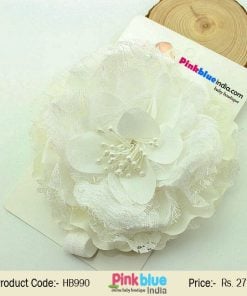 Off-White Designer Net Flower Hair Band