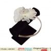 Designer Off White Net Party Hair Band for Cute Girls with Crown Motif
