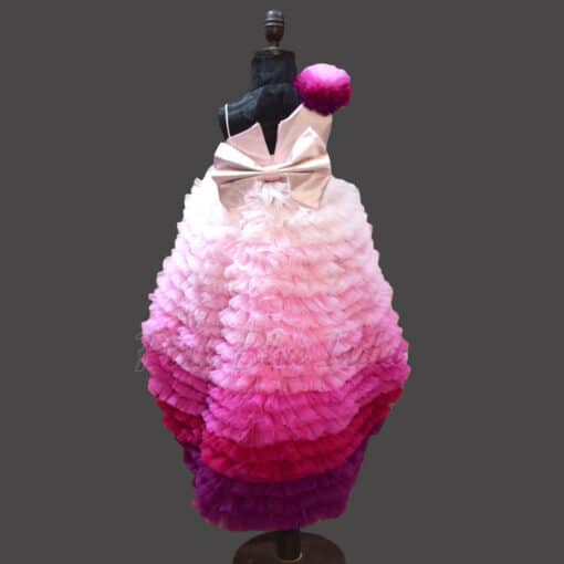 Little Girl Pink Ombre Colored Design Gown