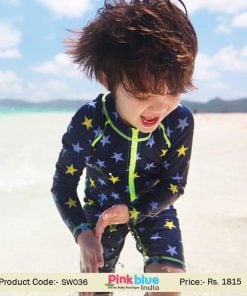 kids boy One Piece Swimming Costume Blue Star Bathing Suit Online