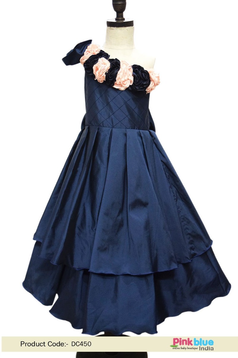 Dusty Blue Tulle Hi-Low Wedding Flower Girl Dress Kids Party Dress, Sw –  Flower Girl Dresses