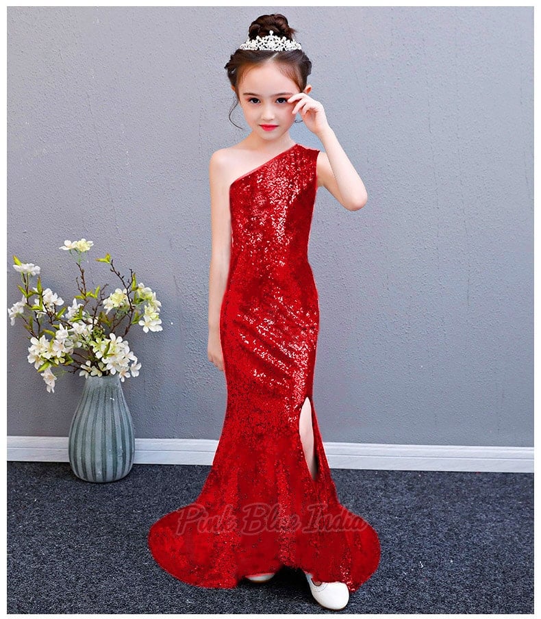 2023 Thigh Slit One Shoulder Sequin Prom Dresses Unique Column Gown – Yelure