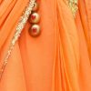 girls luxury dress orange blue