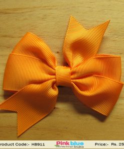 Designer Orange Bow Hair Band for Children