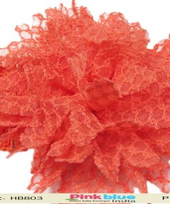 Beautiful Orange Crochet Headband with Beautiful Net Flower for Infant Girls