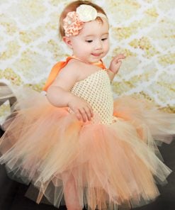 Baby Orange Flower Girl 1st Birthday Party Tutu Dress