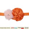 Orange Hair Accessory for Indian Kids with Flower in Off White