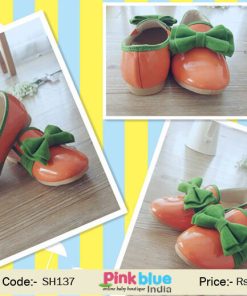 orange baby wedding shoes