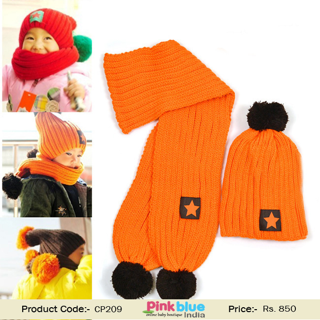orange infant knit cap