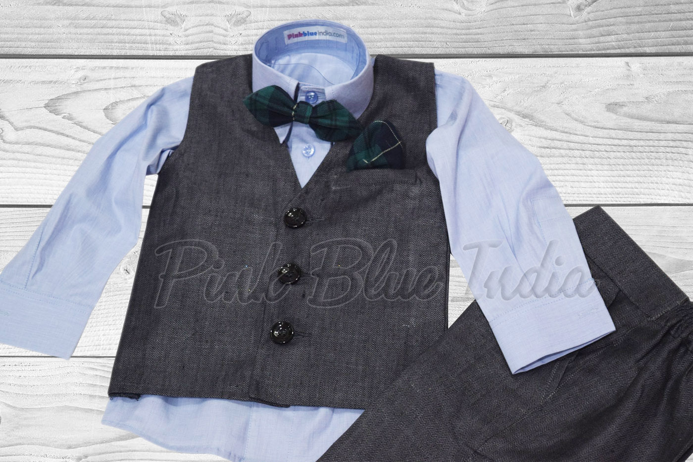 3 Piece Baby Boys Formal Suit Bow Tie Long Sleeve Dress Shirt Tuxedo Vest  Pants | eBay