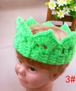green handmade baby crown