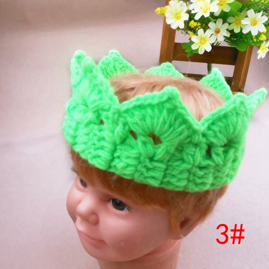 green handmade baby crown