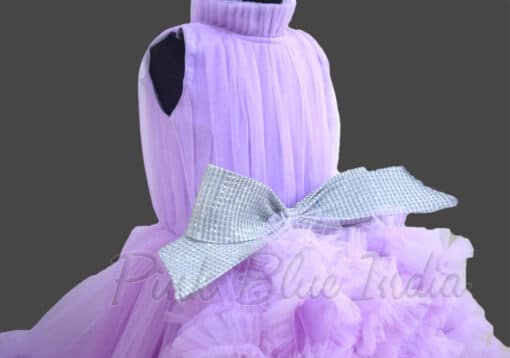 Designer Lavender Ruffle Party Wear Gown Online
