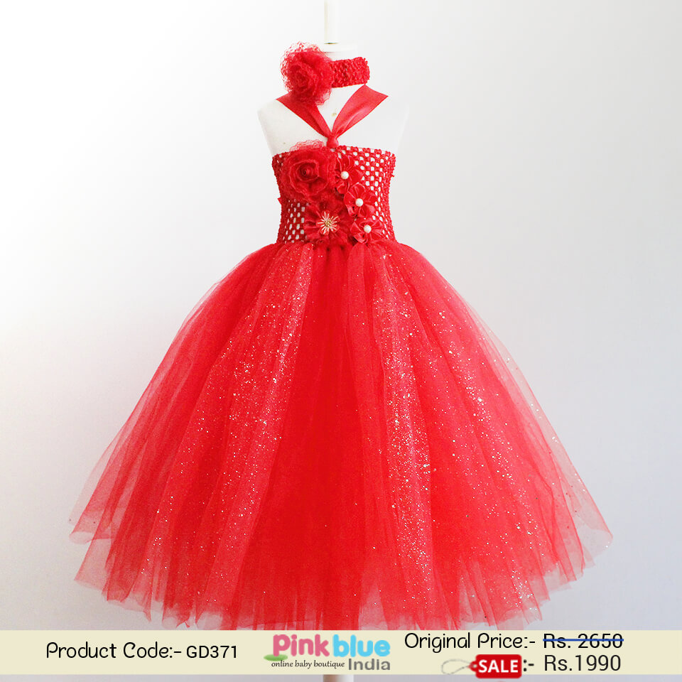 red baby tutu party dress