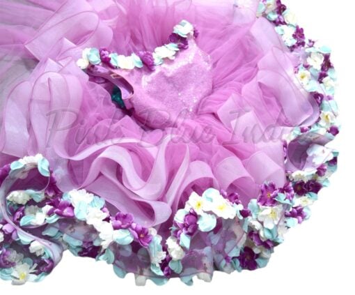 Purple Girls Party Wear Full Length Gown