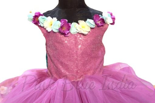 Net Designer Party Wear off Shoulder Gown in Purple Color