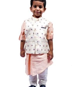Peach Colour Kids Kurta Pajama - 3 4 year baby boy ethnic wear