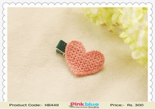 Cute Heart Shaped Green Hair Clip for Toddlers