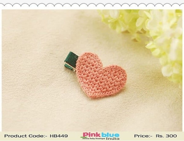Cute Heart Shaped Green Hair Clip for Toddlers