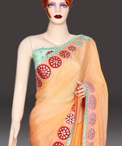 Peach Indian Wedding Saree with Blouse Wedding Saree Collection Online