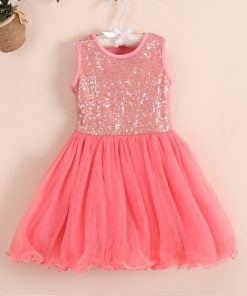 Baby Girl Peach Birthday Party Dress
