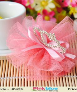 Peach Pink Little Princess Tiara Crown Baby Hair Clip