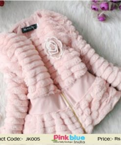 Little Baby Girls Pink Fur Coat India - Toddler and Kids Winter Warm Jacket Clothes