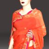 Buy Georgette Peach Color Wedding Wear Saree with Designer Blouse