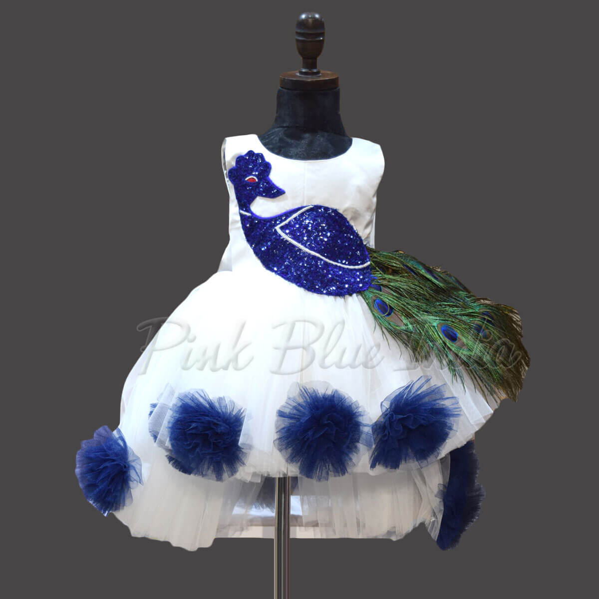 Baby Girl Peacock Feather Theme Birthday Party Dress