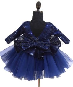 peplum party dress for girls sequin big bow