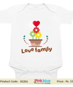 Personalised Newborn Baby One-Piece Romper Love Family Message Bodysuit