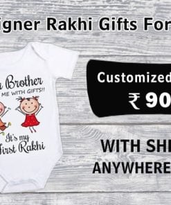 Personalised Rakhi Gifts for Brother Sister, Customized Onesie, Rakhi t-shirt Gift Hamper India