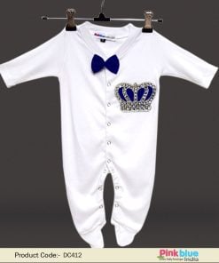 Personalized baby boy bodysuit, Custom Newborn baby bodysuit Jewels crown