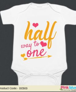 Personalized Half Birthday Romper - Half Way To One – Baby Onesie
