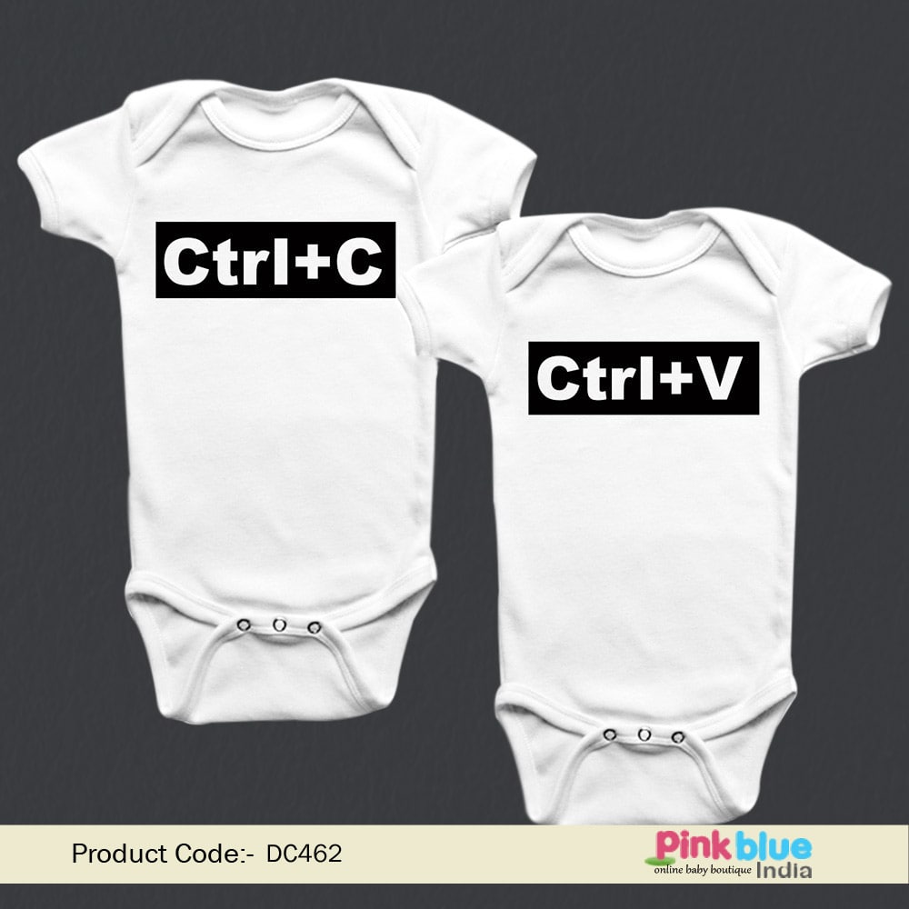 Twins Onesies Boy and Girl - Personalized Twin Baby Outfit - Twin Baby Clothing