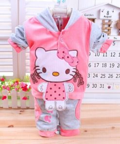 Shop Online Beautiful Pink and Grey Hello Kitty Girls Fashion Hoodies
