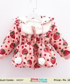 Toddler Girls Winter Warm Coat Online Buy Strawberry Partywear Woolen Jacket