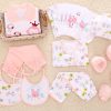 Pink and White Beautiful 16 pcs Newborn Gift Set for Indian Baby Girl