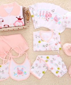 Pink and White Beautiful 16 pcs Newborn Gift Set for Indian Baby Girl