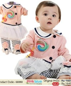 pink white baby party dress