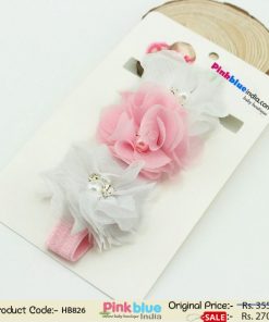 Shop Pink and White Flowers Headband for Toddler Girls in India