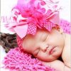 Pink and White Kids Crochet Hair Band