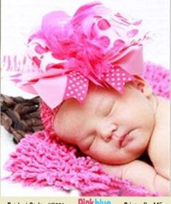 Pink and White Kids Crochet Hair Band
