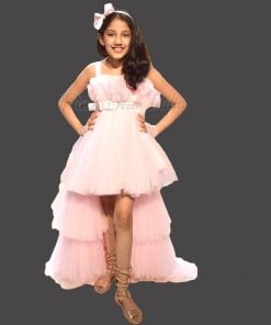 Baby Girl Pink Birthday Party Dress, princess tail Dress online India